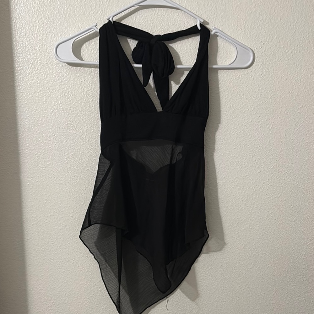 Silence + Noise Black Halter Tank Top